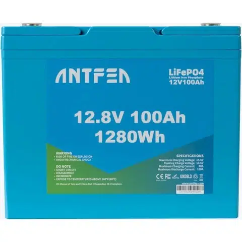 ANTFEA 12.8V (12V) 100Ah ABS Lityum Akü Akıllı Ekran Bluetooth LiFePo4