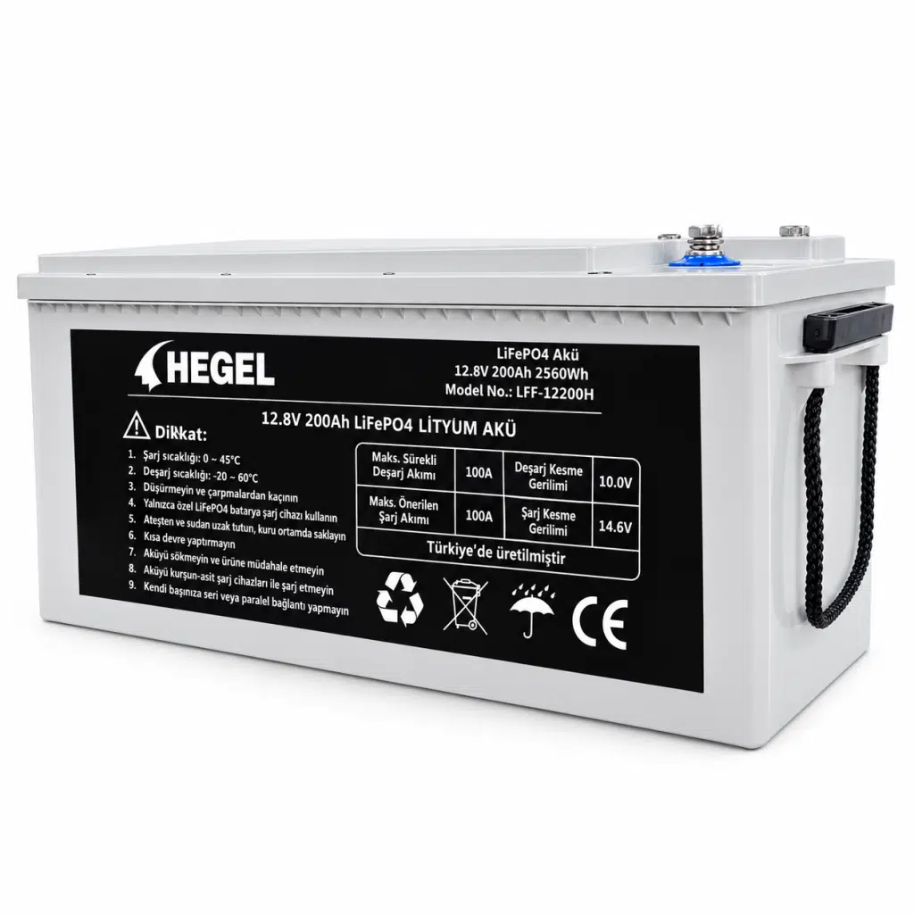 HEGEL LİFEPO4 LİTYUM AKÜ 12.8V 200AH